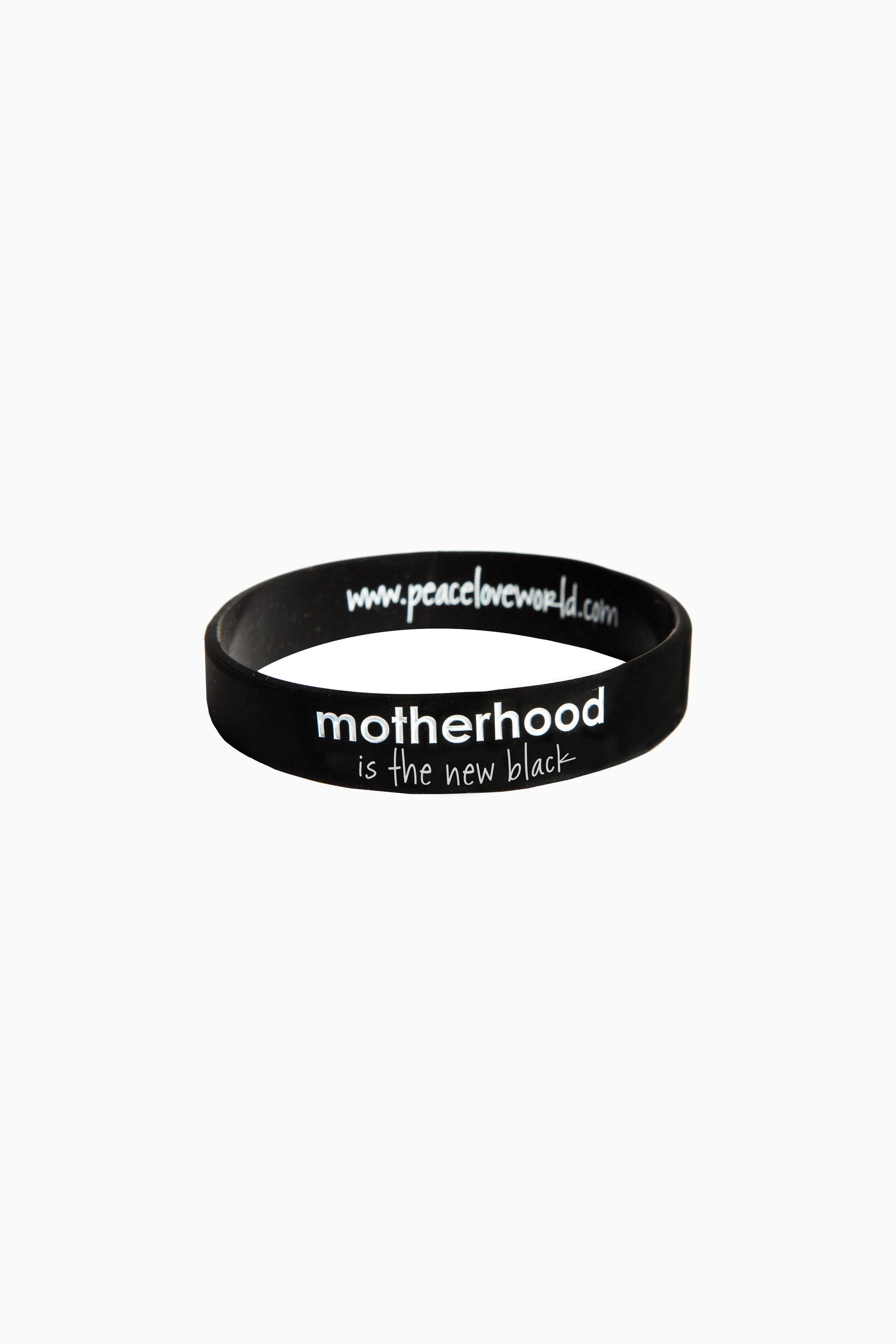 Peace Love World Black I am Strength Silicone Bracelet