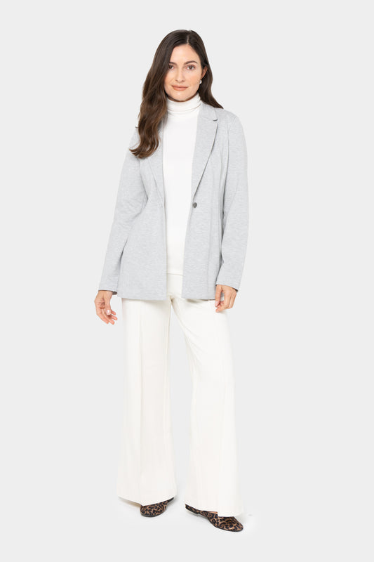 Ponte Wide Flare Leg Pant with Front Seam Detail