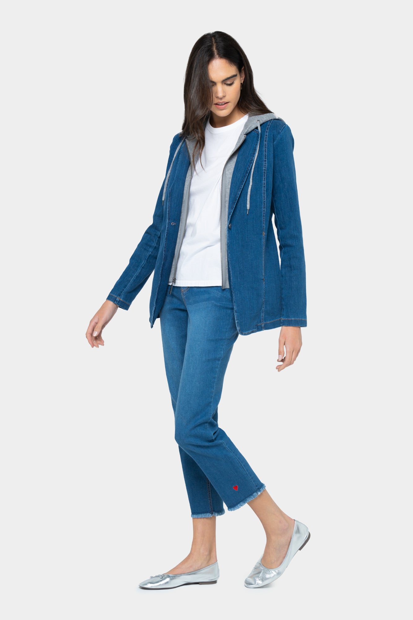 Embroidered straight leg jeans deals