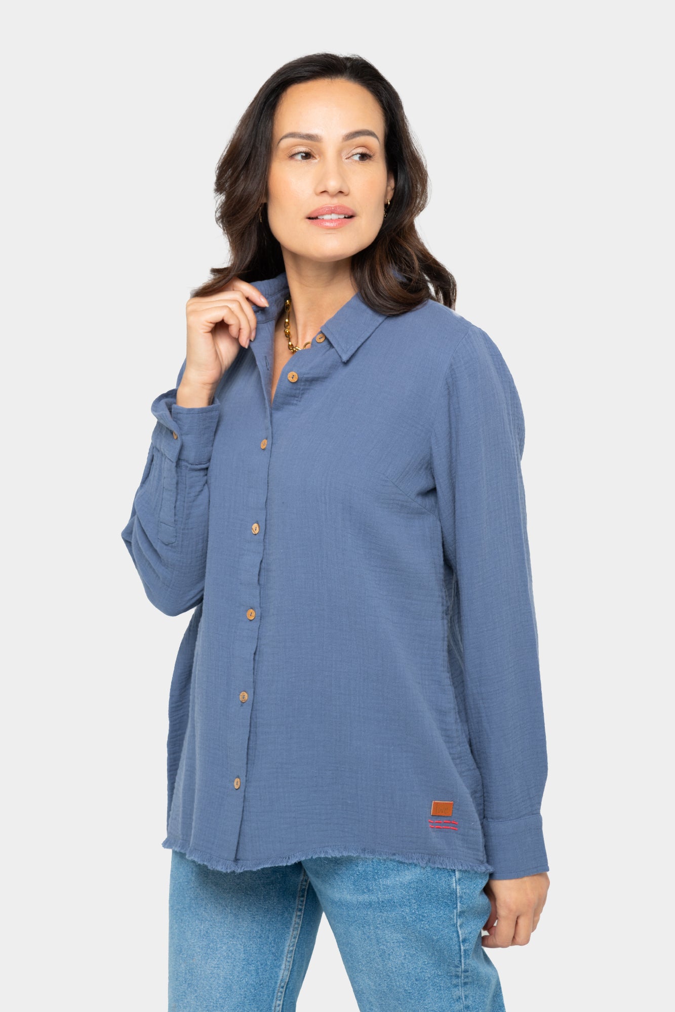 Love Unites Us Gauze Button Front Shirt