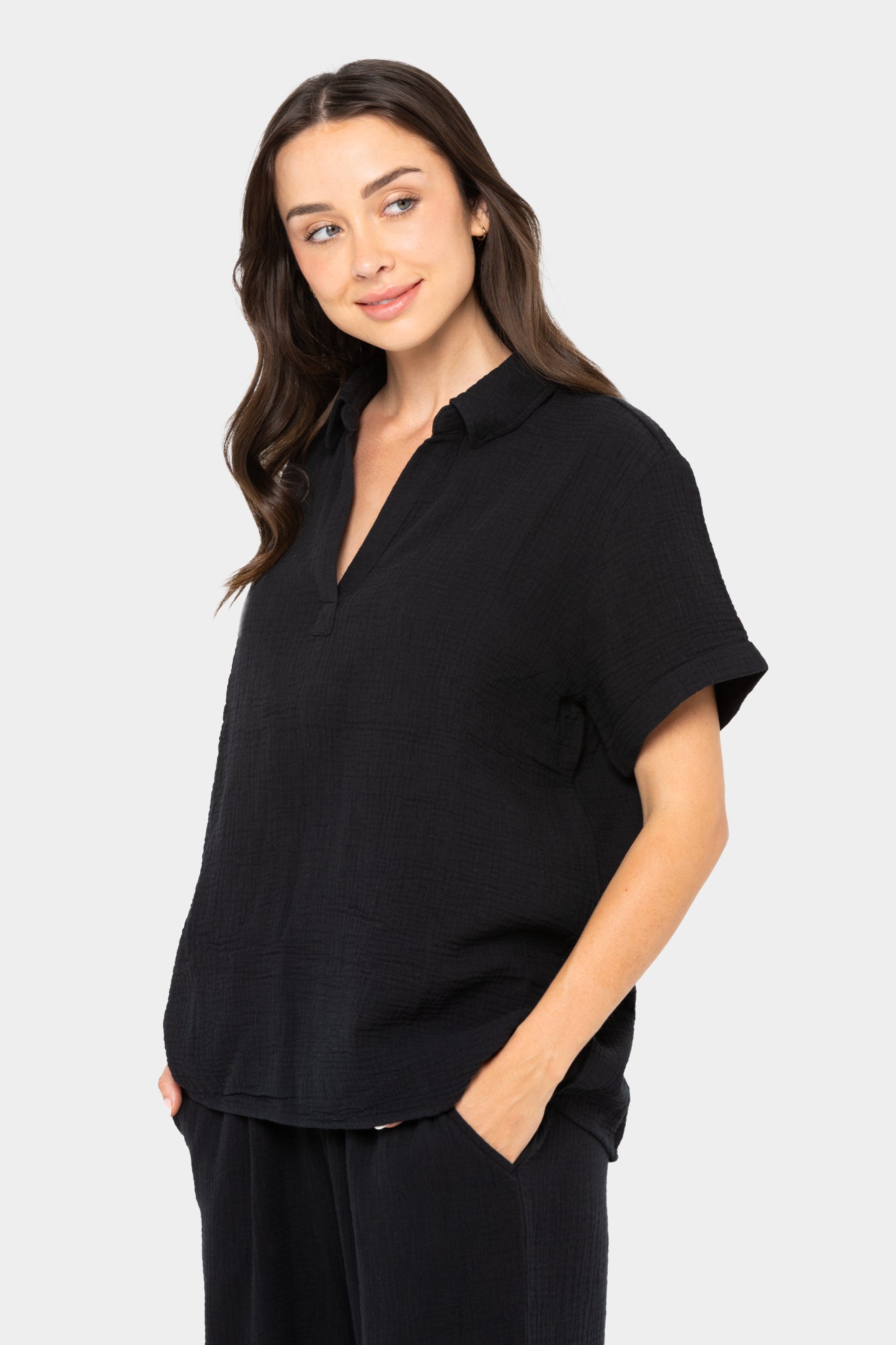 Gauze Popover Shirt