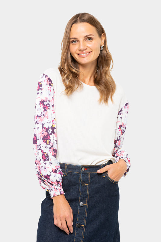 Boheme Mixed Media Floral Long-Sleeve