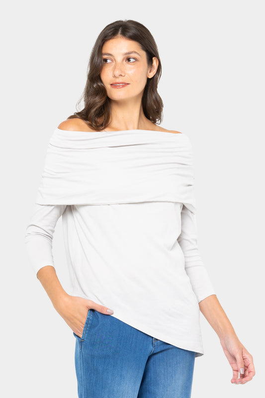 Side Cowl Long Sleeve Top