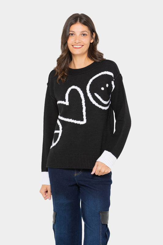 Intarsia Pullover Sweater