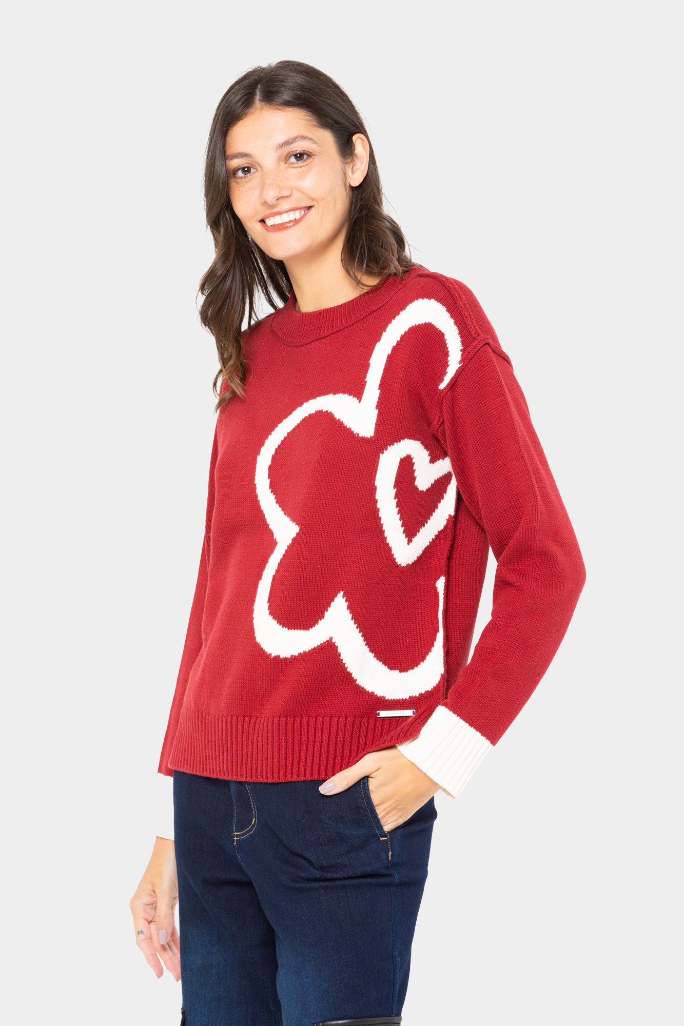 Intarsia Pullover Sweater