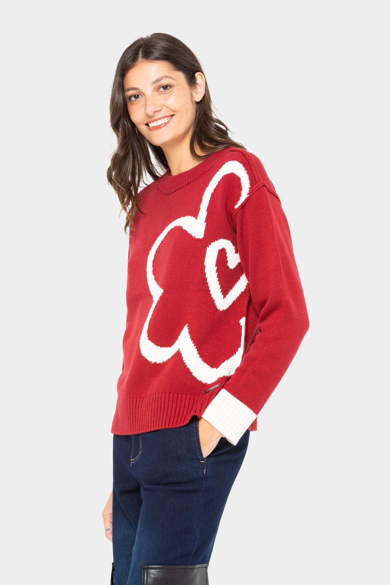 Intarsia Pullover Sweater