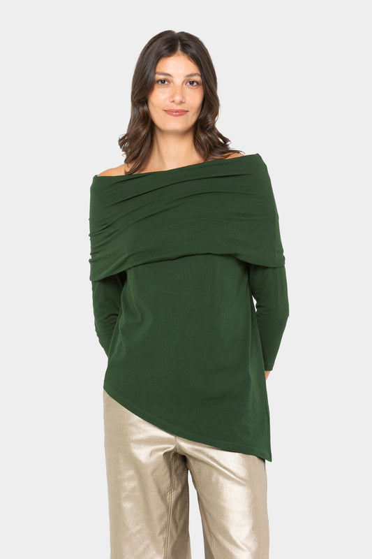 Side Cowl Long Sleeve Top