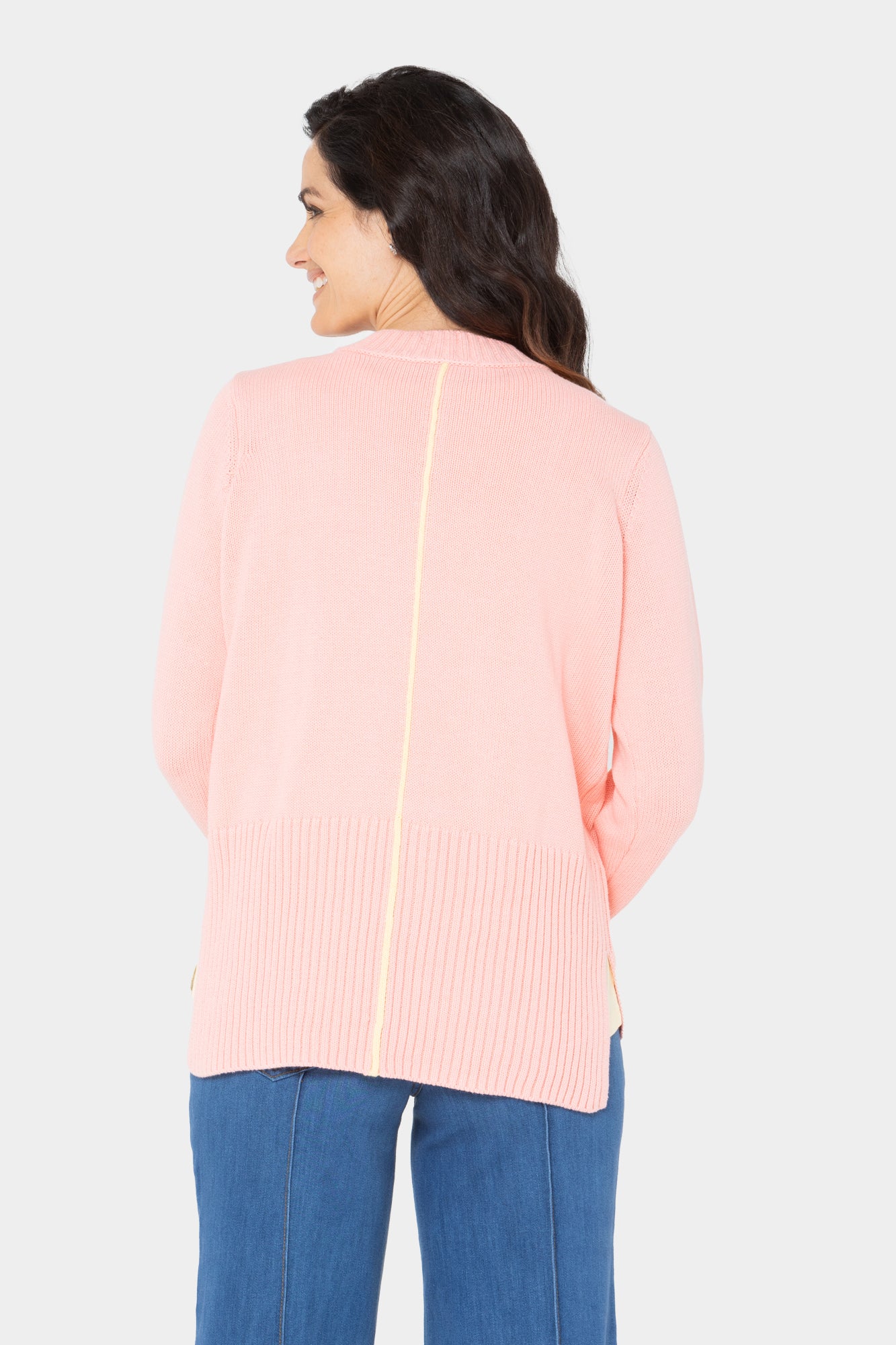 Cotton Crewneck Long-Sleeve Sweater