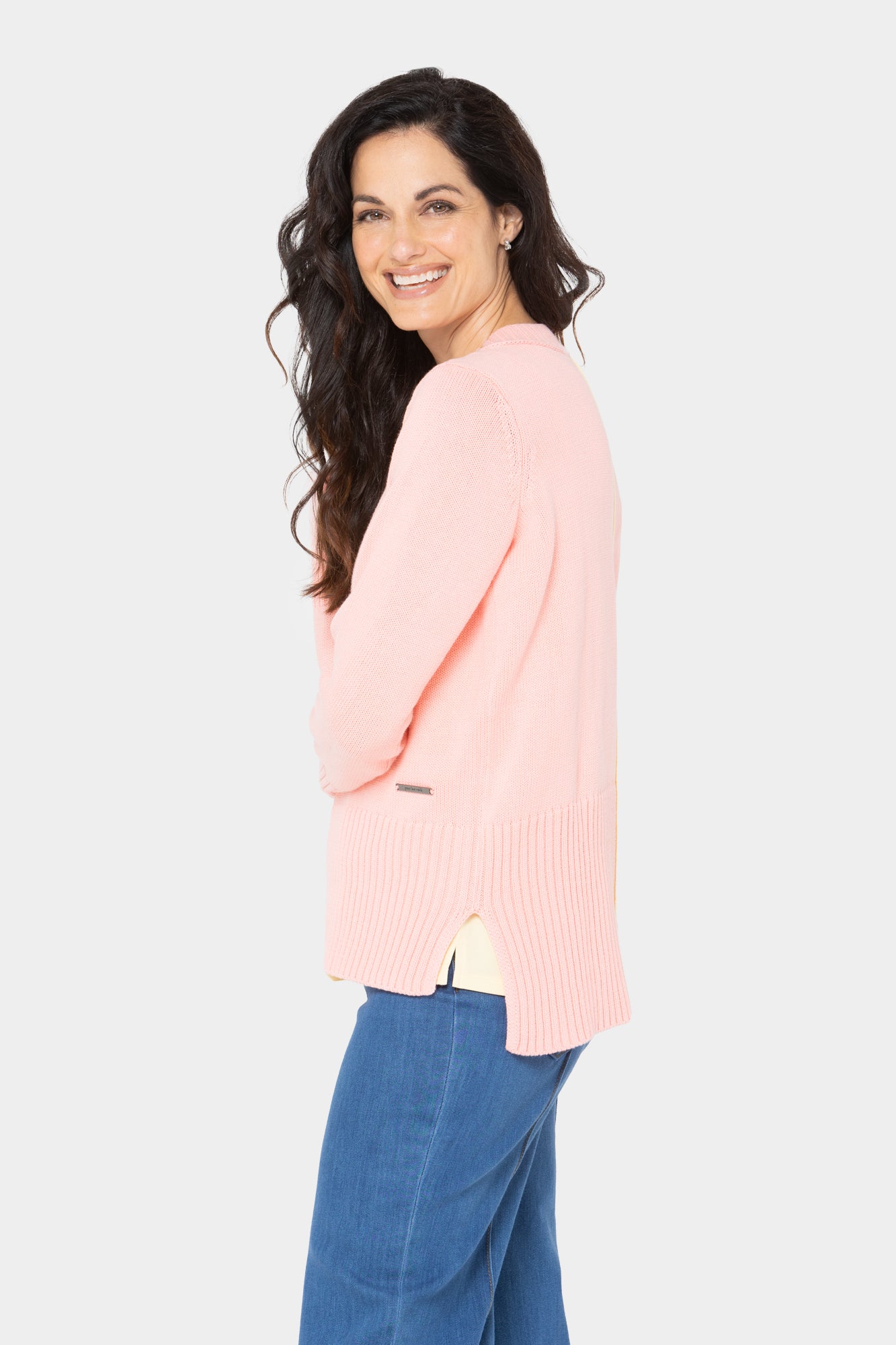 Cotton Crewneck Long-Sleeve Sweater