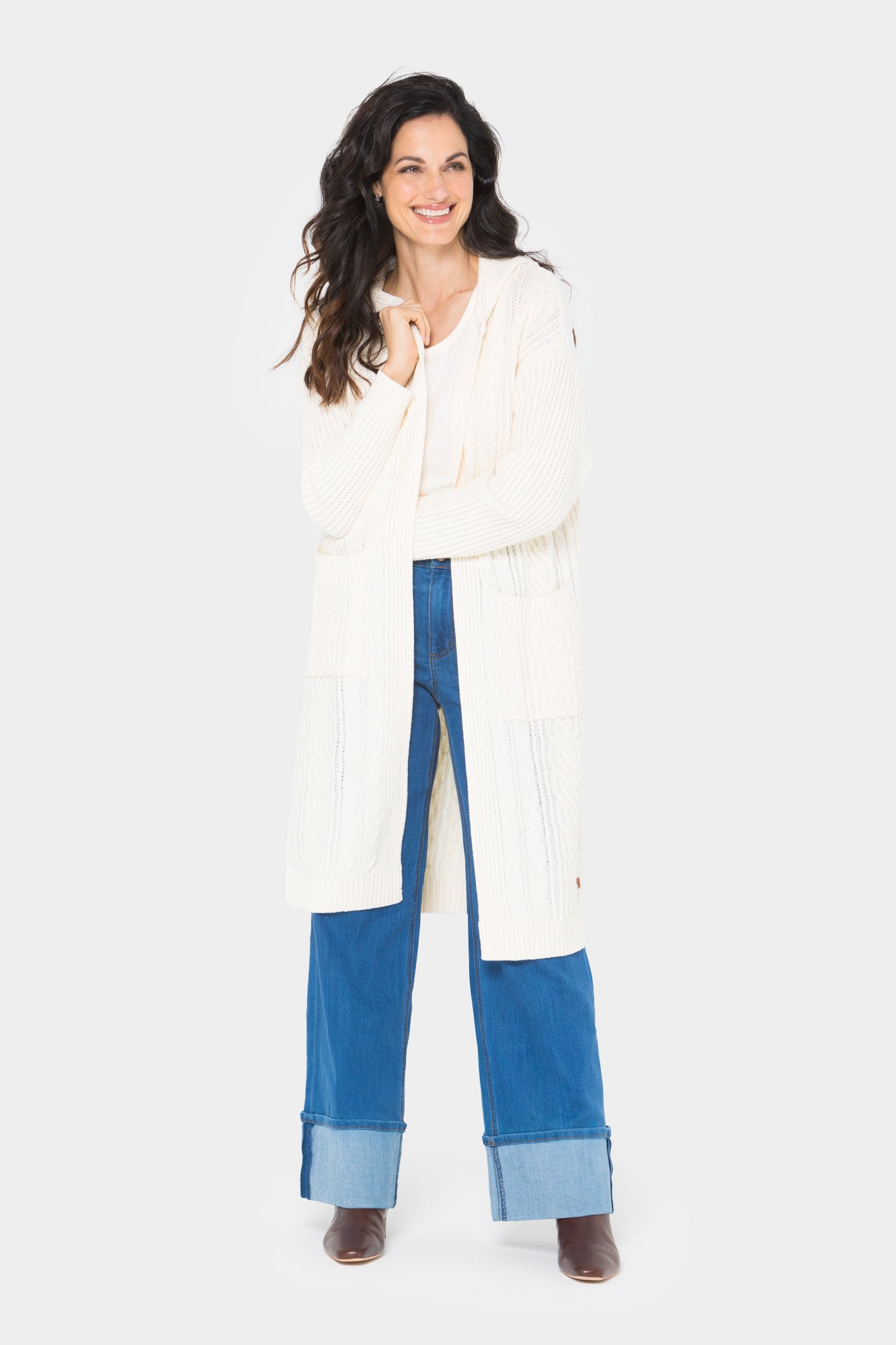 Open Front  Hooded Duster Cardigan