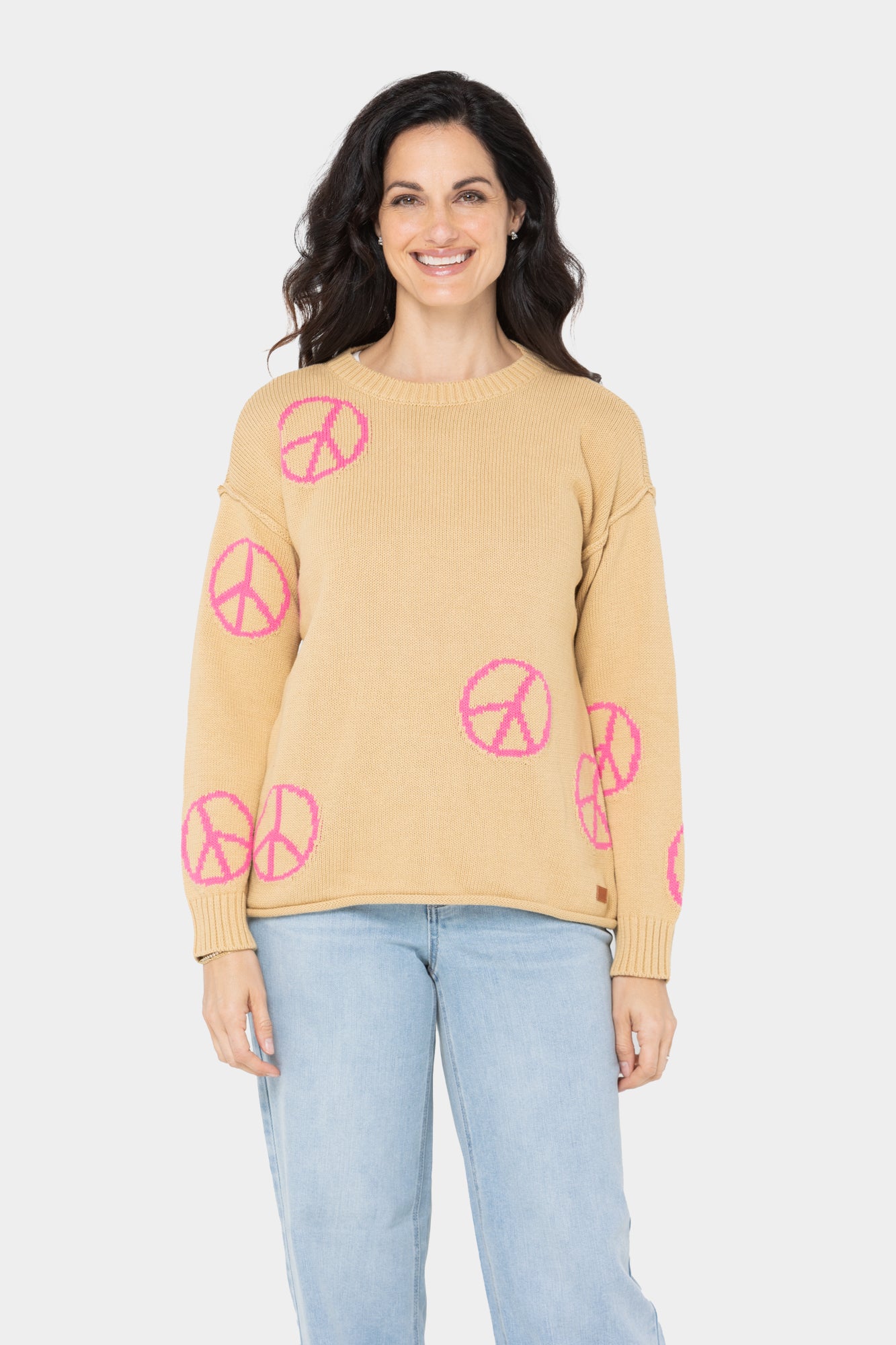 Novelty Stitch Crewneck Long-Sleeve Pullover