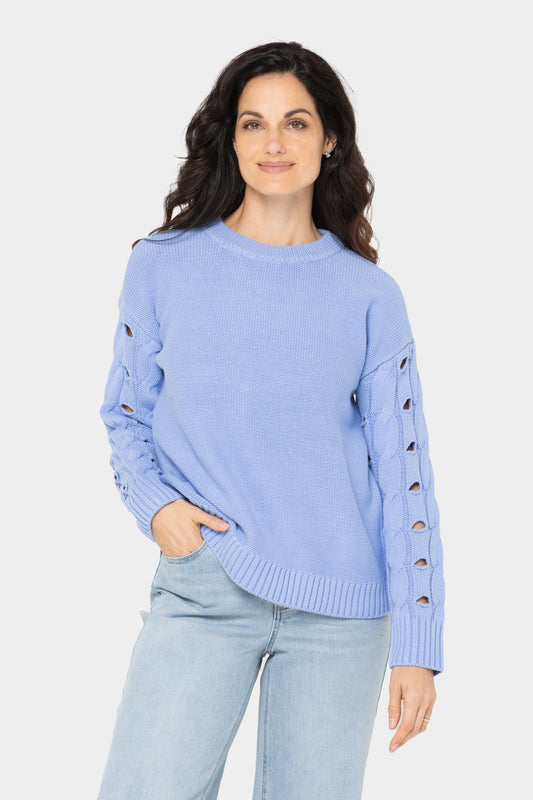 Mock Neck Novelty Sleeve Sweater