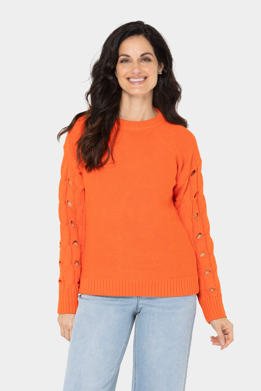 Mock Neck Novelty Sleeve Sweater