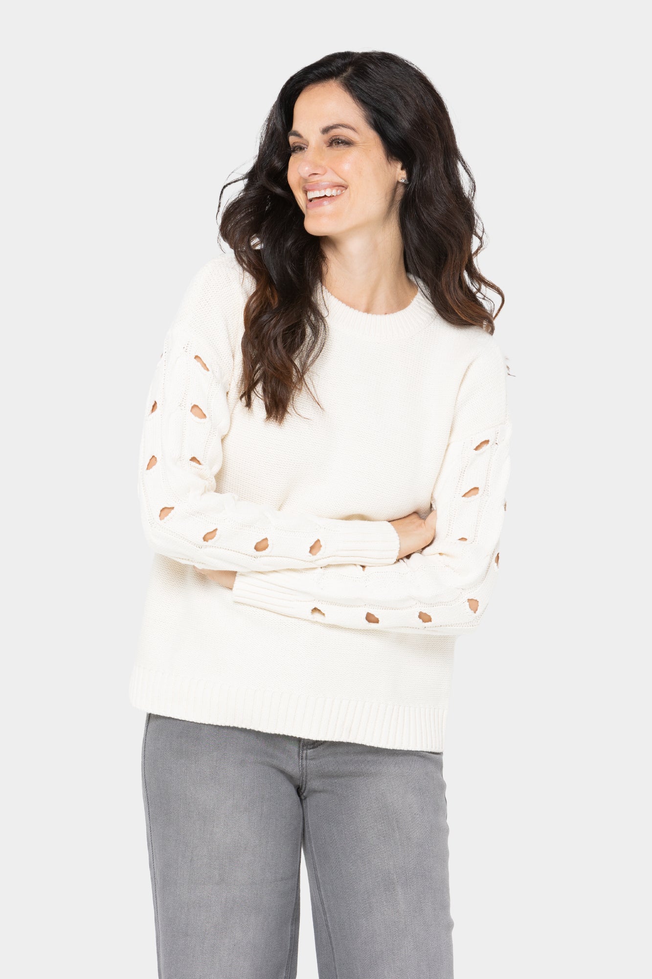 Mock Neck Novelty Sleeve Sweater