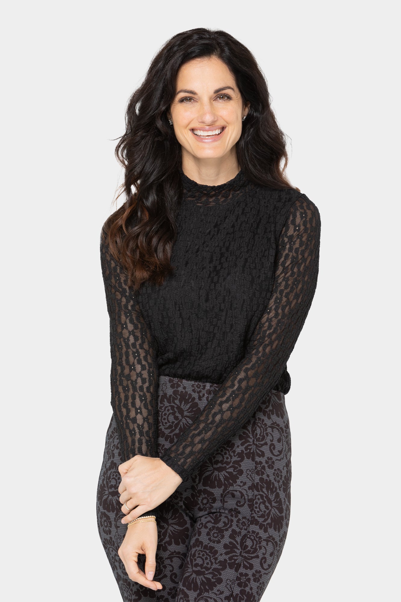 Black Label Lace Long-Sleeve Top