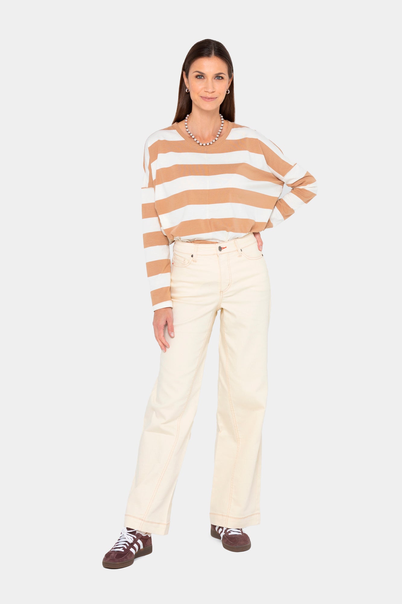 Striped Hi-Low Hem Tee