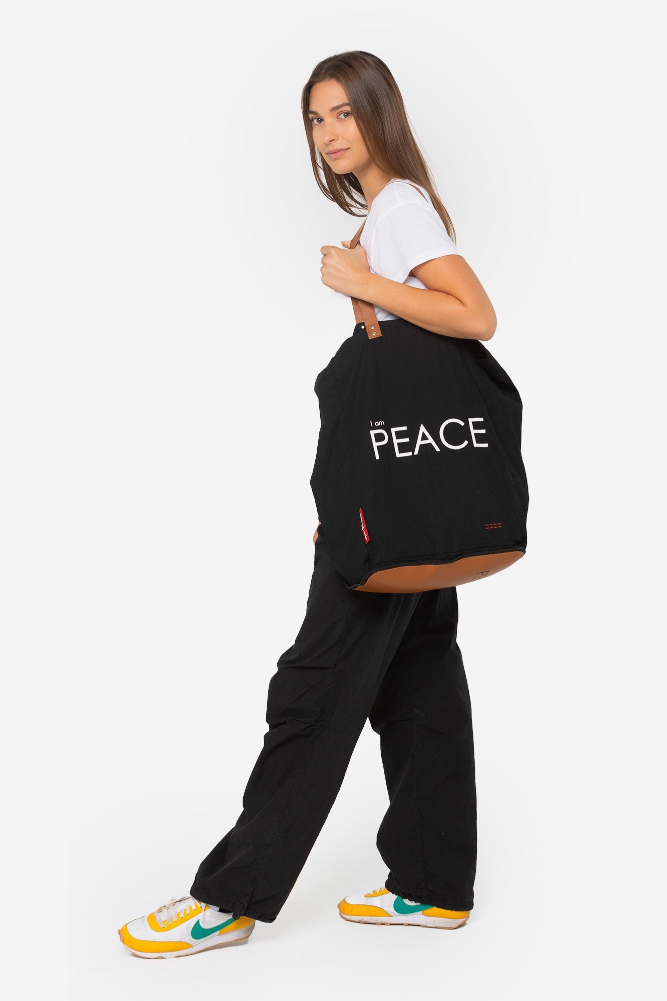Peace Love World Inspirational Folding Tote Bag - QVC.com