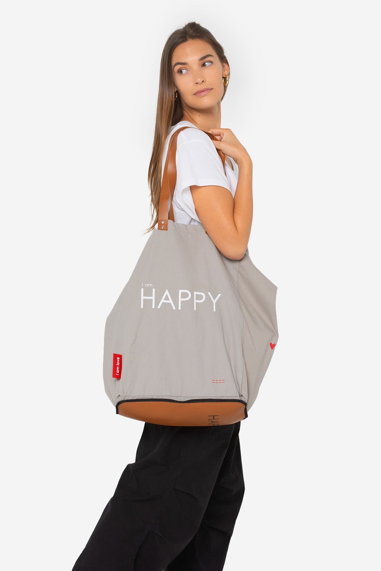 Inspirational Folding Tote Bag Peace Love World